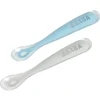 BÉABA Couverts, Vaisselle Et Bavoirs>Lot 2 Cuilleres 1Er Age Silicone + Boite De Transport Grey/B