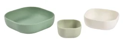 BÉABA Goûter Sain>Lot De 3 Bols Silicone Gigogne Sage Green