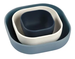 BÉABA Goûter Sain>Lot De 3 Bols Silicone Gigogne Night Blue