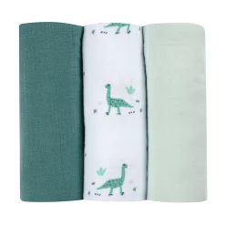 BÉABA Accessoires De Toilette>Lot De 3 Langes En Coton Jurassic