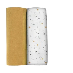 BÉABA Emmaillotage>Lot De 2 Langes Xxl En Coton Honey Yellow/Starry Night