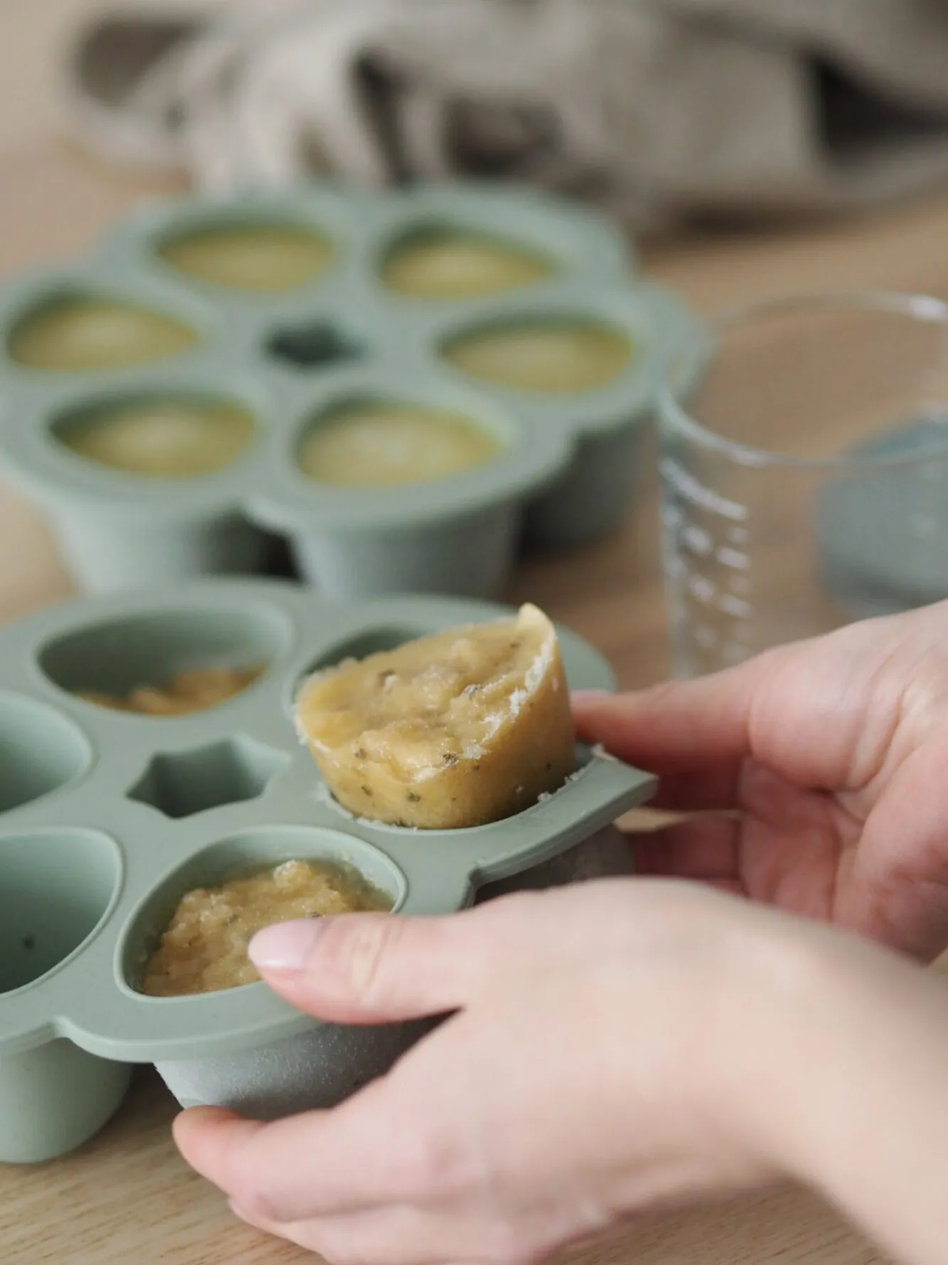 BÉABA Pots De Conservation>Multiportions Silicone 6 X 90 Ml Sage Green