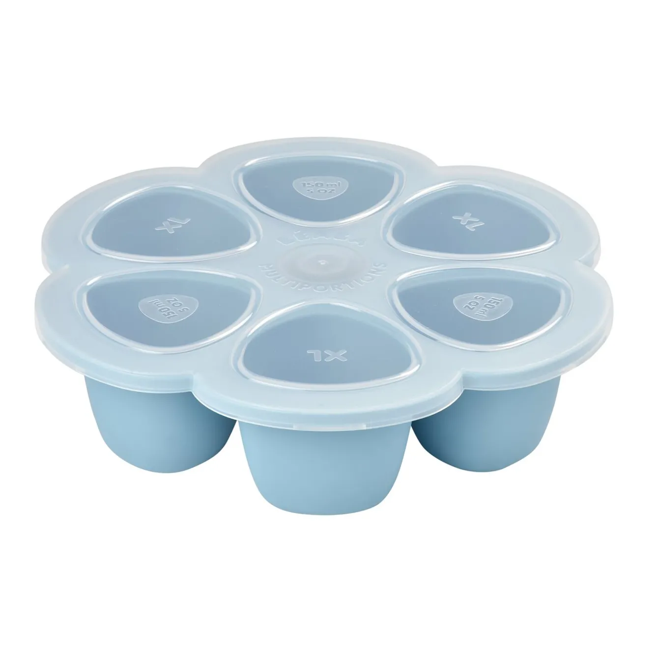 BÉABA Pots De Conservation>Multiportions Silicone 6*150Ml Windy-Blue