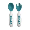 BÉABA Couverts, Vaisselle Et Bavoirs>Set De 2 Couverts Ergonomiques 2Eme Age Blue