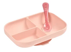 BÉABA Couverts, Vaisselle Et Bavoirs>Set Repas Silicone Avec Ventouse Pink