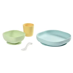 BÉABA Couverts, Vaisselle Et Bavoirs>Set Vaisselle Silicone 4 Pieces Yellow