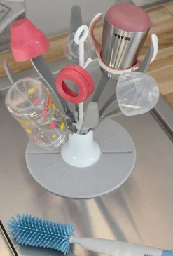 Egoutte-Biberon Flower Pliable Pink*BÉABA Clearance