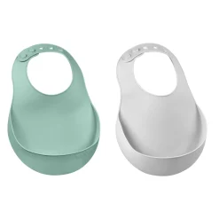 Lot De 2 Bavoirs Silicone Light Mist/Sage Green*BÉABA Discount
