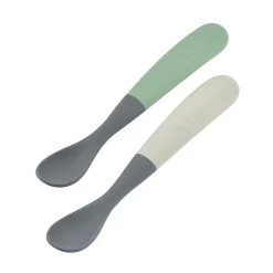 Lot De 2 Cuilleres 1Er Age Silicone Bi-Ton Mineral*BÉABA Sale