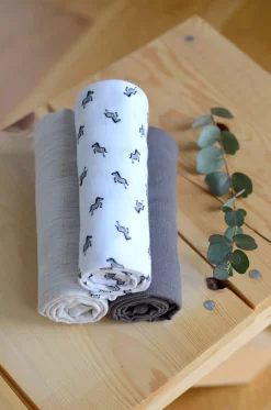 Lot De 3 Langes En Coton Savanna*BÉABA Sale