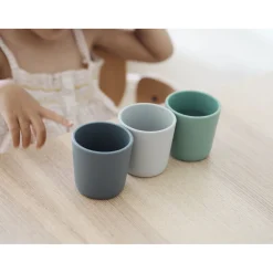 Lot De 3 Verres Silicone Velvet Grey / Sage Green*BÉABA Outlet